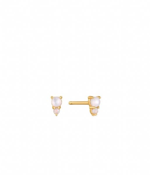 Ania Haie  Mother Of Pearl And Opal Stud Earrings Gold